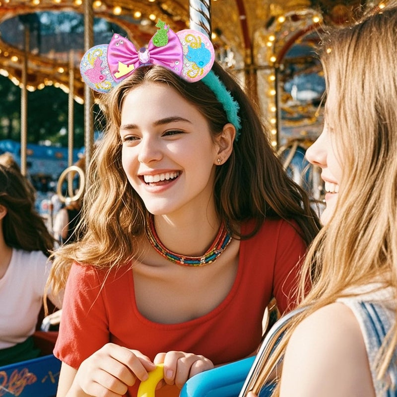 MADO Mouse Ears Headband, Hairband for Women, Girls, Adults, Kids, Unisex, 1 Count (Pack of 1), Sleping Beauty-02 - Image 3